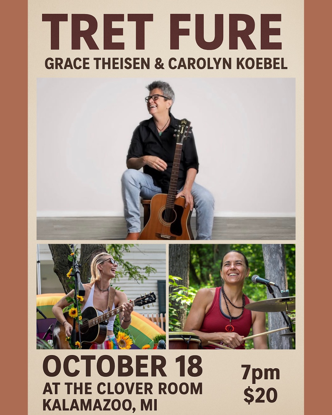 Tret Fure to perform at the Clover Room in Kalamazoo, MI